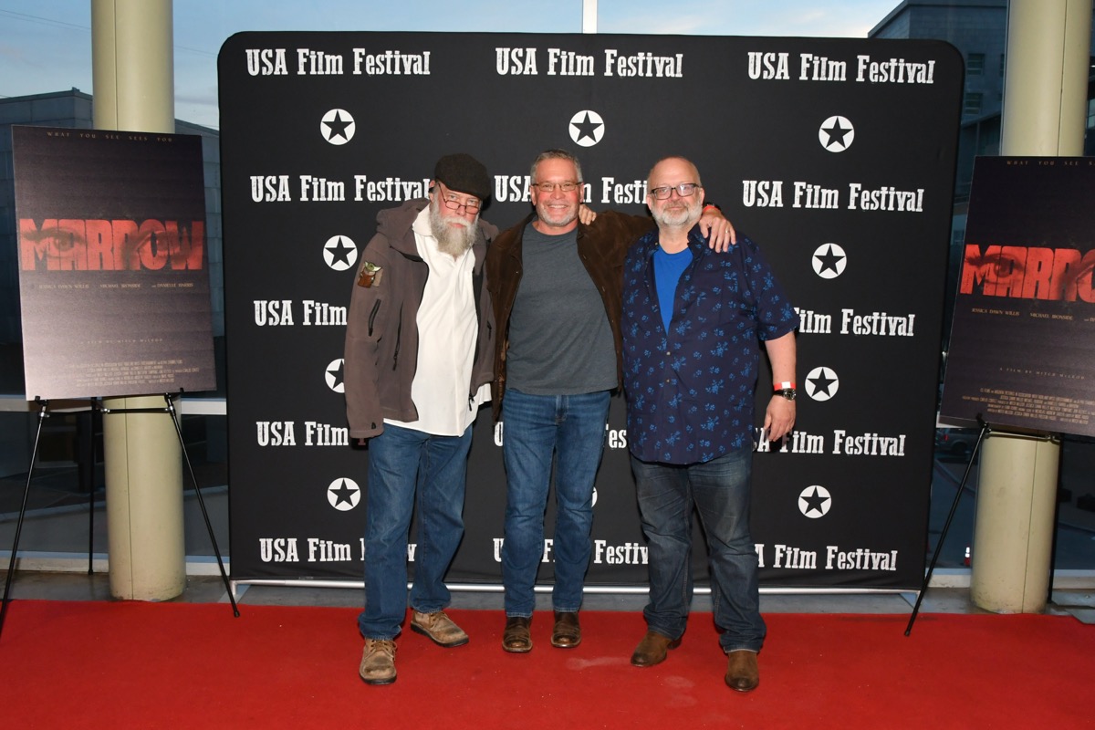 Cast and crew on stage at the Marrow premiere